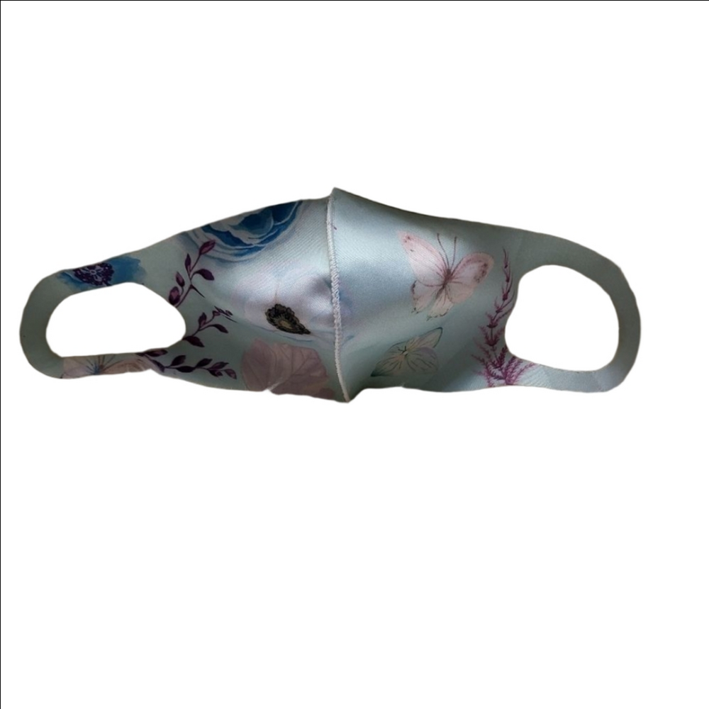 No Boundaries Blue Floral Butterfly Mask Adult